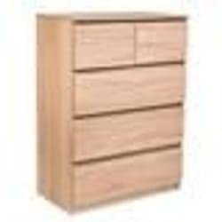 COSTWAY Commode à 5 Tiroirs de Style Moderne L 75 x P 42 x H 104 cm pour Chambre à Coucher Salon Couloir Marron