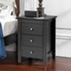 COSTWAY Table de Nuit Table de Chevet Moderne avec 3 Tiroirs Pour Chambre à Coucher 46 x 37 x 65 CM Noir