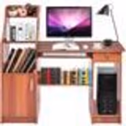 COSTWAY Bureau Informatique avec Meuble de Rangement de Style Moderne 16 x 455 x 1115 cm (L × l × H) Chambre Salon et Maison