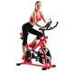 COSTWAY Vélo dExercice Intérieur avec Volant dInertie 8 KG Silencieux Bouilloire Porte-gobelet Ecran LCD Selle et Huidon