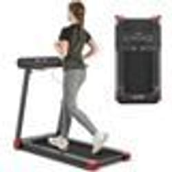 COSTWAY Tapis de Course Pliable APP Contrôle 096-12 km/h Bluetooth 12 Programmes Affichage LED et Support dAppareil Rouge