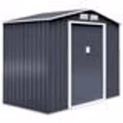 COSTWAY Abri de Jardin en Métal 10.1m³ Tôle Galvanisée Base Creuse 277x191x192CM avec Porte Coulissante2 Fenêtres Ventilation