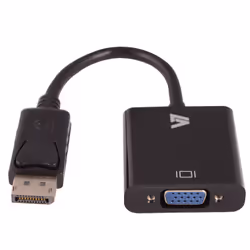 V7 Adaptateur vidéo DisplayPort mâle vers VGA femelle, noir, 0,2 m, 1x 20-pin DisplayPort, 1x 15-pin VGA, Mâle, Femelle, 1920 ...