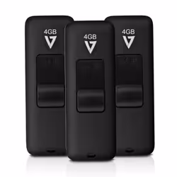 V7 VF24GAR-3PK-3E lecteur USB flash 4 Go USB Type-A 2.0 Noir