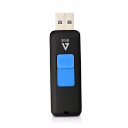 V7 VF38GAR-3E, 8 Go, USB Type-A, 3.2 Gen 1 (3.1 Gen 1), 45 Mo/s, Slide, Noir, Bleu