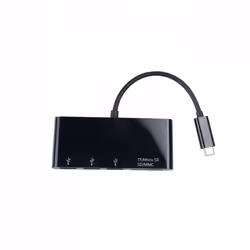 V7 Adaptateur USB-C mâle vers 3 x USB 3.0 femelle, noir, Micro SD, SD/MMC