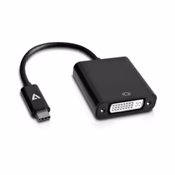 V7 USB-C mâle vers DVI-D femelle Adaptateur Noir, CE, FCC, Noir, Sac en polyéthylène, 50 g, 160 mm, 240 mm