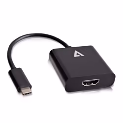 V7 Adaptateur USB-C(m) vers HDMI(f) Noir, 0,1 m, USB Type-C, HDMI 1.4, Mâle, Femelle, Droit