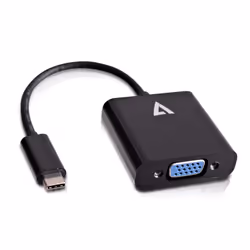 V7 Adaptateur USB-C(m) vers VGA(f) Noir, 3.2 Gen 1 (3.1 Gen 1), USB Type-C, 1920 x 1080 pixels