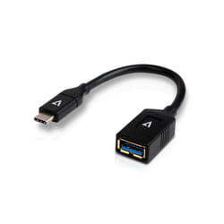 V7 Câble USB 3.0 A femelle vers USB-C mâle, noir 0.3m 1ft