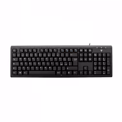 V7 Clavier filaire USB avec adaptateur PS2 – IT, Noir