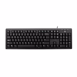 V7 Clavier filaire USB avec adaptateur PS2, Taille réelle (100 %), Avec fil, USB, Clavier mécanique, QWERTY, Noir