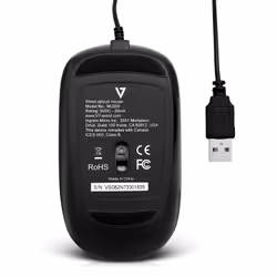 V7 Souris Optique Compact Filaire USB - Noir