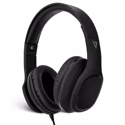 V7 Casque supra-auriculaire avec microphone - noir, Avec fil, 20 - 20000 Hz, Appels/Musique, 170 g, Écouteurs, Noir