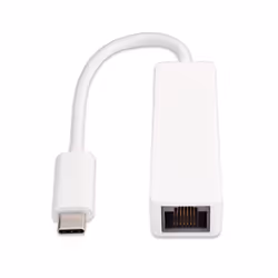 V7 Adaptateur USB-C (m) vers Ethernet (f), blanc, RJ-45, Blanc, Chine, RoHS, 20 g