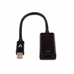 V7 Adaptateur vidéo Mini-DisplayPort mâle vers HDMI femelle, noir, fin, Mini DisplayPort, HDMI Type A (Standard), Mâle, Femel ...