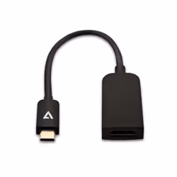 V7 Adaptateur USB-C (m) vers HDMI® (f), noir, fin, 0,1 m, USB Type-C, HDMI Type A (Standard), Femelle, Mâle, Droit