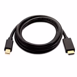 V7 Mini DisplayPort mâle vers HDMI mâle, 2 mètres, 6,6 pieds, unidirectionnel depuis le DisplayPort noir, résolution vidéo Fu ...