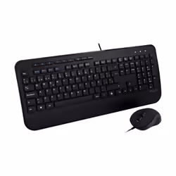 V7 Clavier USB grande taille avec repose-mains et souris ambidextre - ES, Taille réelle (100 %), USB, Clavier à membrane, QWE ...