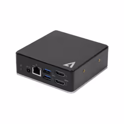V7 Station d’accueil USB-C universelle avec double port HDMI, ensemble prises audio 3,5 mm, Gigabit Ethernet, 3 ports USB 3.1 et puissance en sortie 85 W
