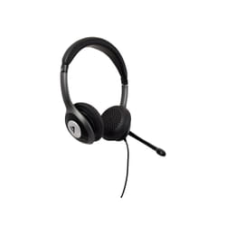 V7 Casque Deluxe USB-C avec micro, réducteur de bruit de fond, Réglage du volume, Casque digital, Notebook, Chromebook, PC - Noir, gris
