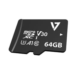 V7 Carte micro SDXC U3 V30 A1 UHD 64 Go classe 10 + adaptateur