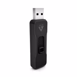 V7 Clé USB 2.0 64 Go – Avec connecteur USB rétractable, 64 Go, USB Type-A, 2.0, 10 Mo/s, Slide, Noir