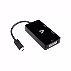 V7 V7UC-VGADVIHDMI-BLK, 3.2 Gen 1 (3.1 Gen 1), USB Type-C, Sortie DVI, Sortie HDMI, 3840 x 2160 pixels