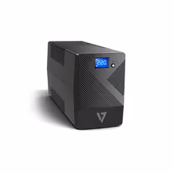 V7 UPS 600VA UPS para ordenador de escritorio con 6 salidas, pantalla LCD táctil (UPS1P600E), 0,6 kVA, 360 W, Sinus, 180 V, 2 ...