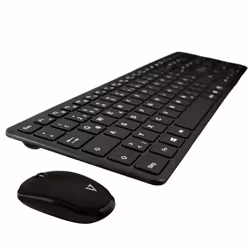 V7 CKW550DEBT clavier Souris incluse RF sans fil + Bluetooth QWERTZ Allemand Noir