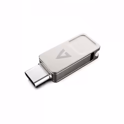 V7 VF364GTC, 64 Go, USB Type-A / USB Type-C, 3.2 Gen 1 (3.1 Gen 1), 150 Mo/s, Pivotant, Argent