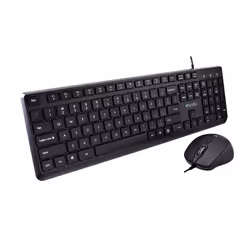V7 Ensemble clavier et souris USB CKU350US - Configuration US, Taille réelle (100 %), Avec fil, USB, QWERTY, Noir, Souris inc ...