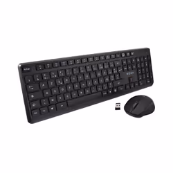 V7 Ensemble clavier et souris sans fil CKW350FR – Configuration FR, Taille réelle (100 %), RF sans fil, AZERTY, Noir, Souris  ...