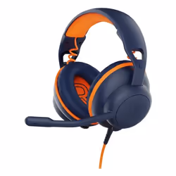 V7 Casque d’éducation Safe Sound2 - Stéréo - Mini-téléphone (3,5 mm) - USB-A - USB-C - Filaire - Supra-auriculaire - Binaural - Circumaural - Câble de 1,8 mètre (6 pieds) - Contrôleur en ligne - Sortie acoustique configurable - Réduction du bruit - Microphone bidirectionnel - Bandeau et coussinets rembourrés réglables - Construction antimicrobienne - Bleu et orange
