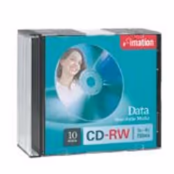 Imation CD-RW 4x 10pk Slim Jewel Case, 4x, CD-RW, 120 mm, 700 Mo, Petit boitier, 10 pièce(s)