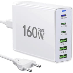 Chargeur USB C - GENERIC - 160W GaN - 6 Ports - Charge Rapide PD - Compatible MacBook iPhone Samsung