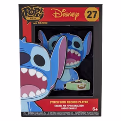 Figurine Funko Pop! - Disney - Lilo & Stitch - Stitch avec Lecteur Vinyle - 9 cm - Boîte Vitrine