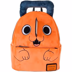 Sac à dos - LOUNGEFLY - Pochita - Peluche orange - Bretelles réglables - Compartiments zippés