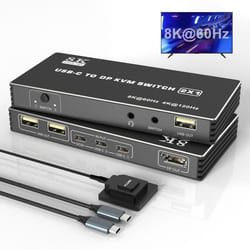 Commutateur KVM USB-C - GENERIC - 8K 60Hz - 2 ports - Compatible Thunderbolt 3