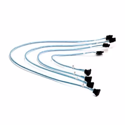 Supermicro 4 x Round, 0,43 m, SATA I, Mâle/Mâle, Noir, Bleu, Blanc, Droit, Droit