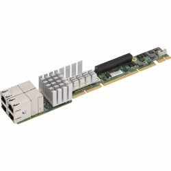 Supermicro AOC-UR-I4XT, Interne, Avec fil, PCI Express, Ethernet, 10000 Mbit/s, Aluminium, Vert
