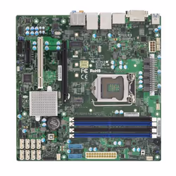 Supermicro X11SAE-M, Intel, LGA 1151 (Emplacement H4), Intel® Core™ i3, Intel® Core™ i5, Intel® Core™ i7, E3-1200, DDR4-SDRAM ...
