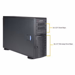 Supermicro SuperWorkstation 7049A-T Intel® C621 LGA 3647 (Socket P) Rack (4 U) Noir