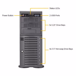 Supermicro SuperWorkstation 7049A-T Intel® C621 LGA 3647 (Socket P) Rack (4 U) Noir