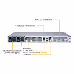 Supermicro SuperServer 1029P-MTR Intel® C621 LGA 3647 (Socket P) Rack (1 U) Noir