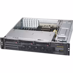 Supermicro CSE-825MBTQC-R802LPB, Support, Serveur, Noir, ATX, EATX, 2U, HDD, LAN, Énergie, Coupure de courant, Système