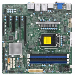 Supermicro MBD-X12SCQ-O, Intel, LGA 1200 (Socket H5), Intel® Celeron®, Intel® Core™ i3, Intel® Core™ i5, Intel® Core™ i7, Int ...