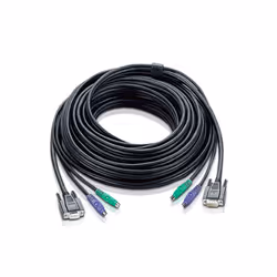 ATEN 67ft PS/2, 20 m, PS/2, PS/2, VGA, Noir, 2 x 6 pin mini-DIN M, 1 x HDB-15 M