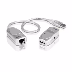 ATEN Extension USB Cat 5 (60m), Émetteur et récepteur, Avec fil, 60 m, Gris, Plastique, USB