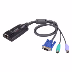 ATEN KA7120, PS/2, PS/2, VGA, Noir, Mâle/Femelle, Plastique